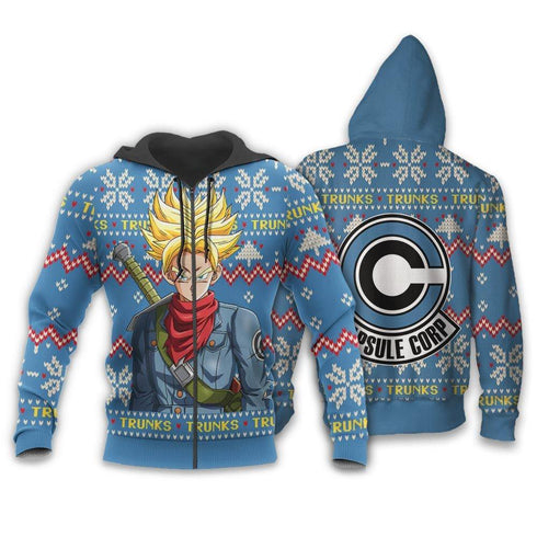 Divesart - Future Trunks Ugly Christmas Sweater and Hoodie Custom Anime DB Xmas Gifts